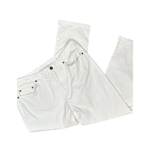 Talbots Stretch White Denim Slim Leg Capri Jeans Size 12 - Picture 2 of 5